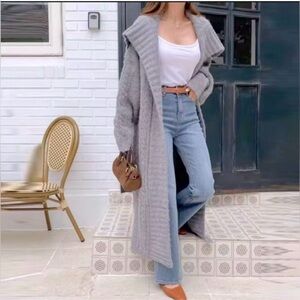 Gray oversized Cardigan